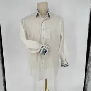 Robert Graham Button Front Shirt Long Sleeve Woven *AS IS* RUTHERFORD STAINED! M